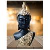 Статуи Лица Головы Будды для Гостиной Идолы Будды для Домашнего Декора Большого Размера Черная Фигурка Гаутамы Будды Садовый Фонтан Декоративный Подарок