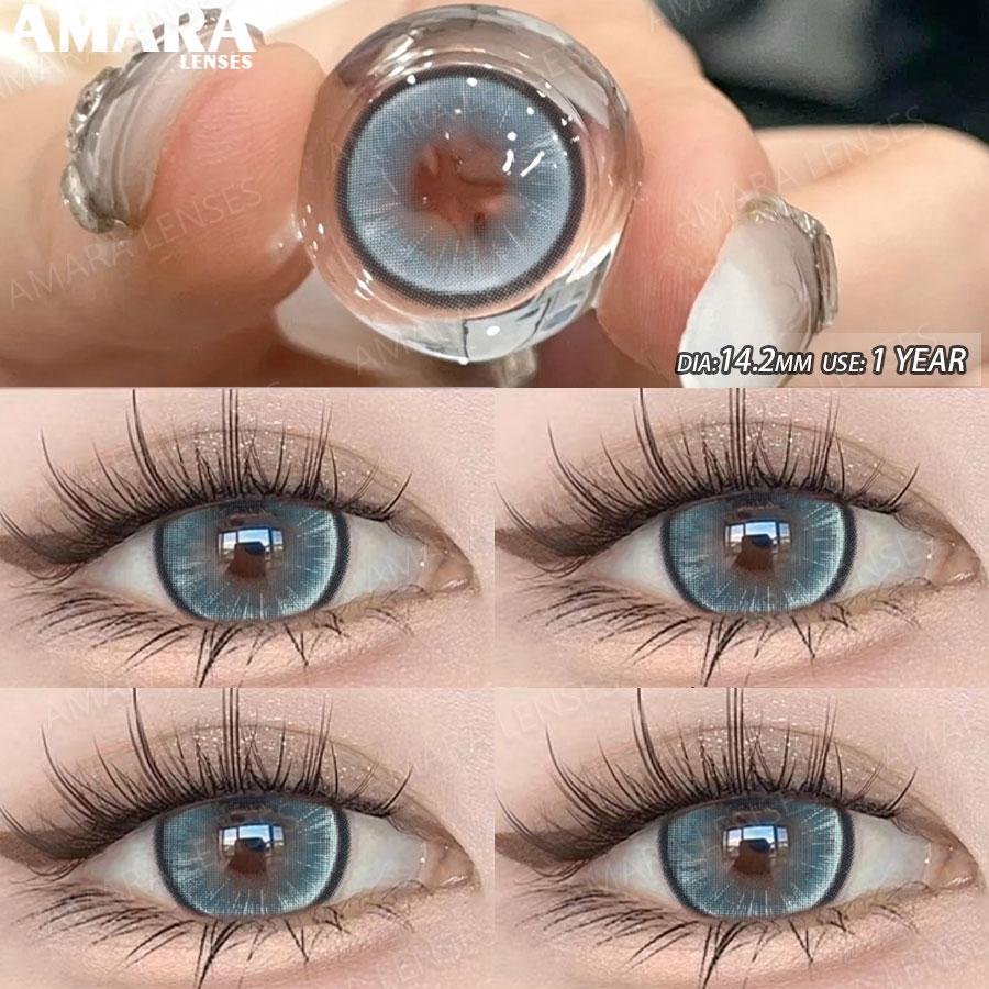 AMARA Colored Contacts Lenses Brown Lenses Purple Lens Natural Look Cosmetics Colored Pupils Eyes Color Lens Soft High Quality