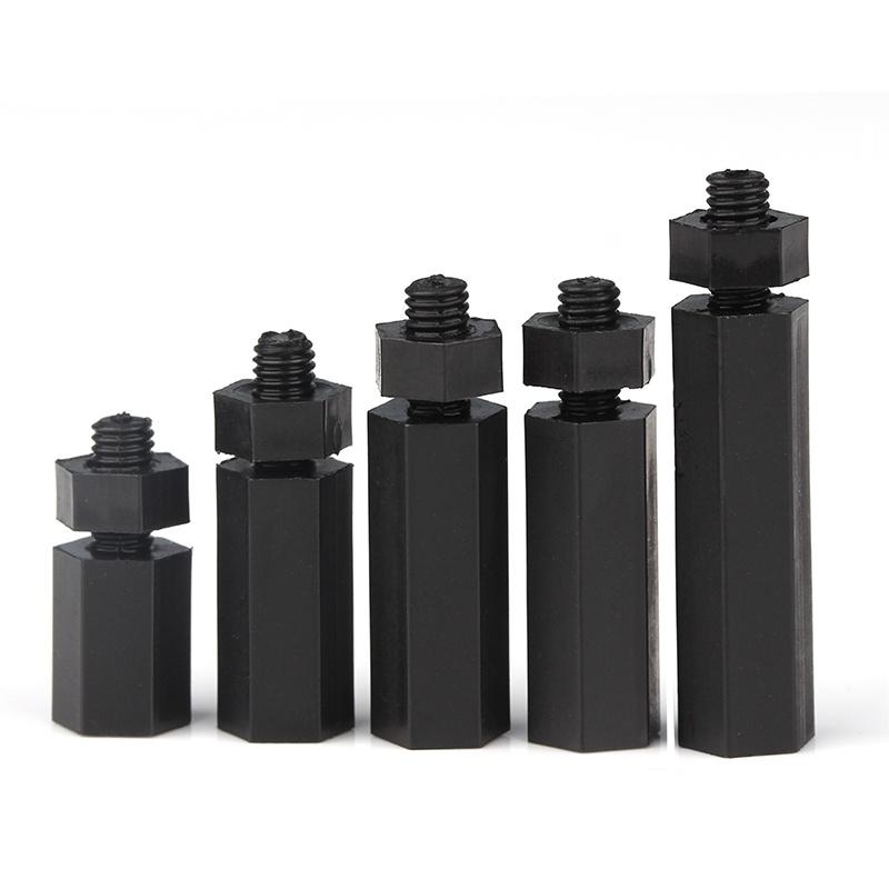 M2 M2.5 M3 M4 M5 M6*L+6/7/8мм Черный Нейлоновый Разделитель Стойка Папа-Мама Пластиковый Изолированный Адиабатический Разделитель Гайки Комбинированный Набор