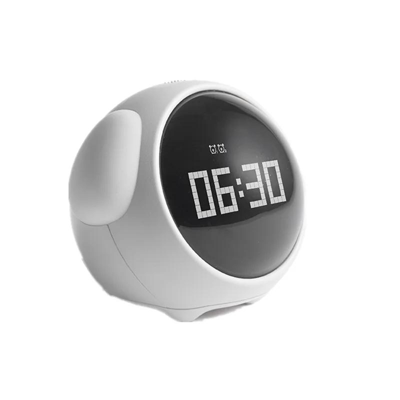 Child Alarm Clock With Digital LED Night Cute Expression Alarm Clock For Home Multifunctional Voice Controlled Light Clock