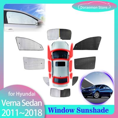 Полные солнцезащитные шторки для Hyundai Verna Solaris i25 Accent 2011~2018 Grand Avega Седан Заднее ветровое стекло Занавески Накладки на окна Коврики