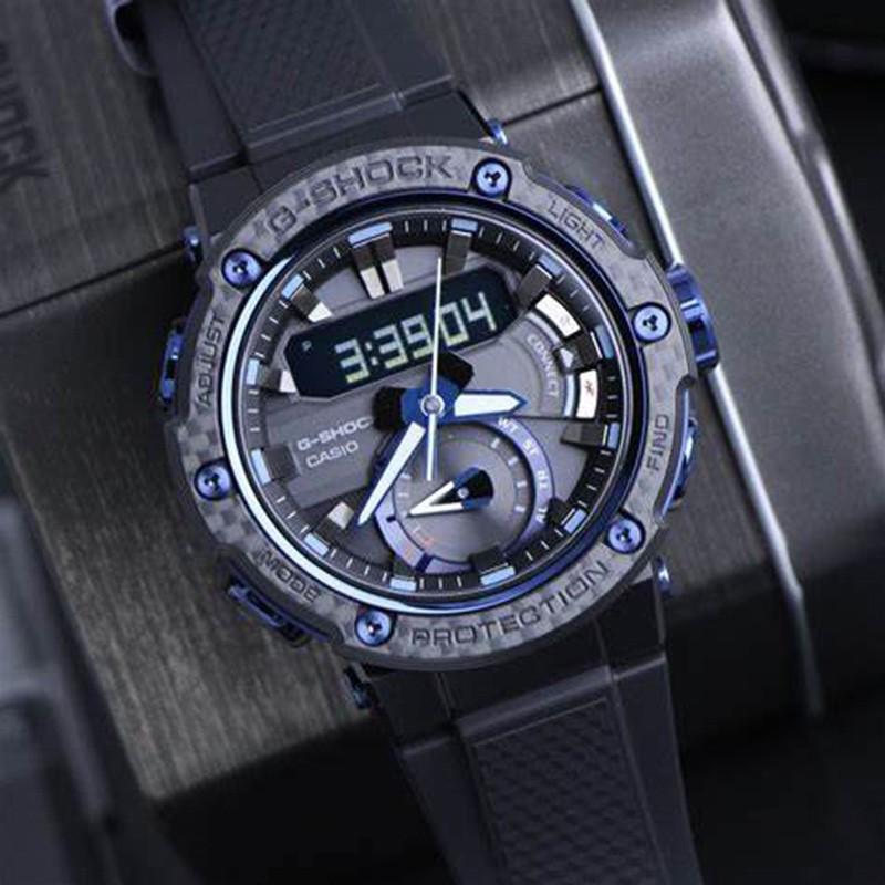 Casio Серия G-STEEL - Дисковый двойной дисплей, водонепроницаемость 200 метров, Bluetooth-соединение, солнечно-кварцевый механизм, полимерный ремешок, японский и GST-B200X-1A2PRT