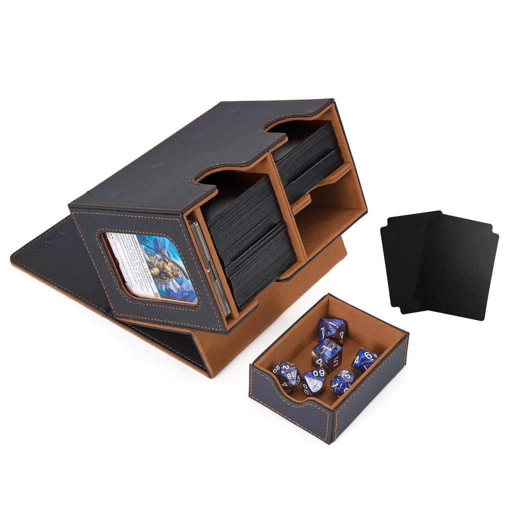 Venssu Deck Trading Card Card Display Dice Holds 200 Includes 2 Dividers and 1 Magnetic Compatible with Pokemon Duema Various Card Game Sleeves