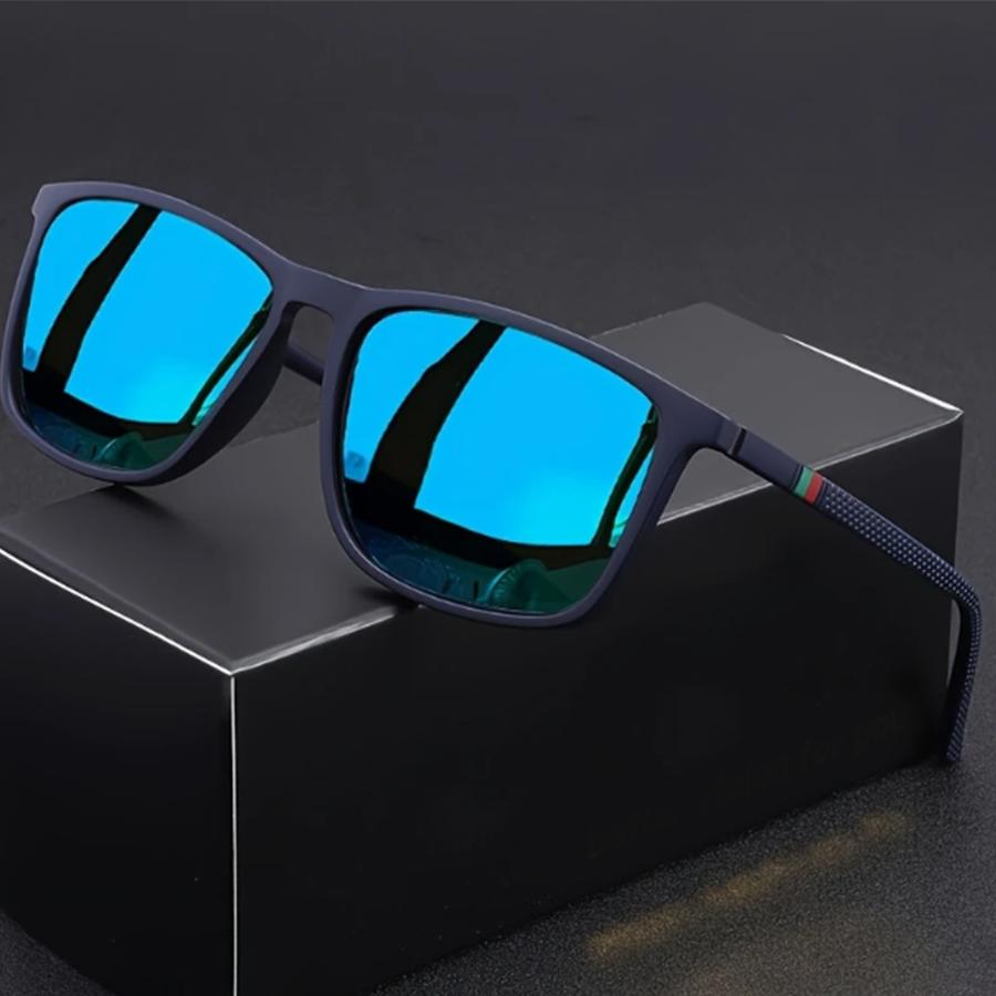 Классические квадратные мужские солнцезащитные очки Удобные Легкие очки с черной оправой Идеально подходят для путешествий, фотографии, подарков