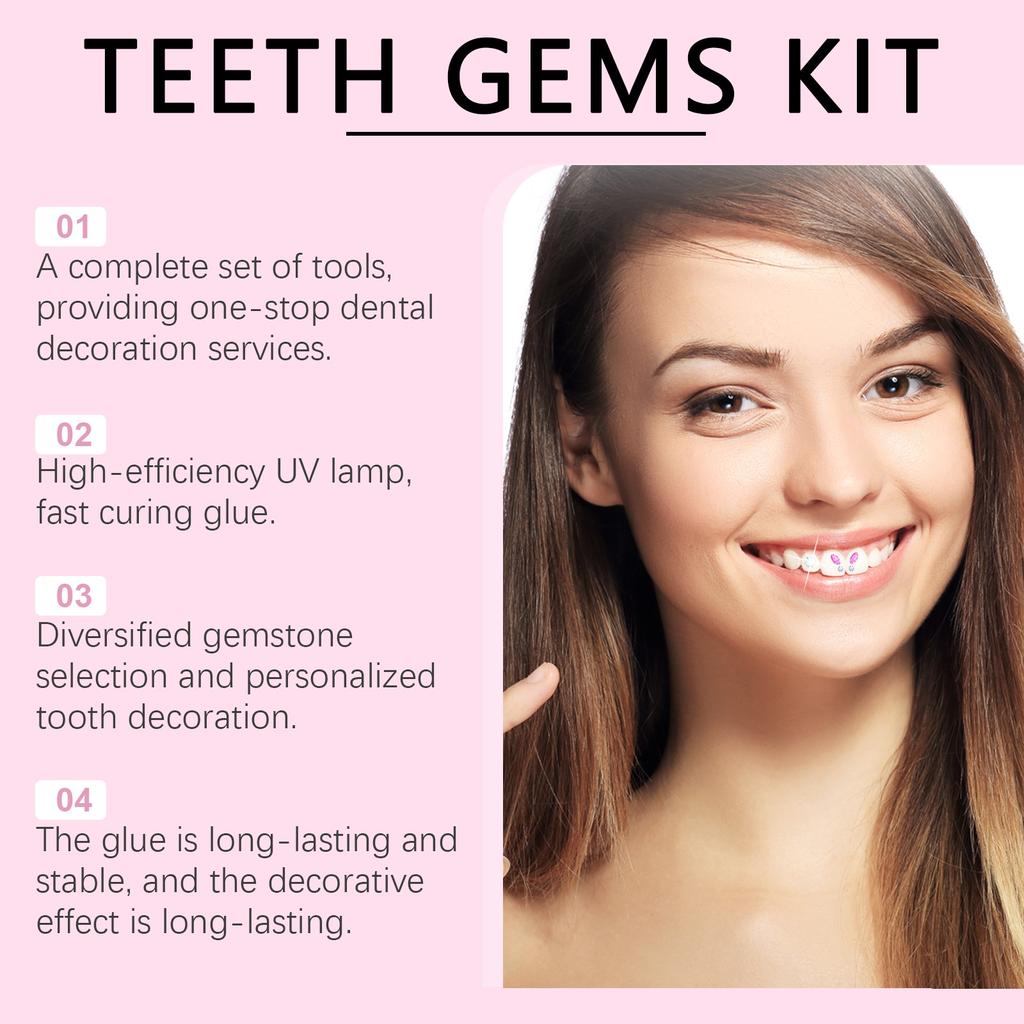 Tooth KitTeeth Jewelry Kit With Glue And LightTooth Kit For TeethDIY Tooth KitFashionable Crystal For Teeth Sweet Smile5ML