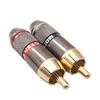 Позолоченный медный RCA аудио штекер, самоблокирующийся, 6.0 мм