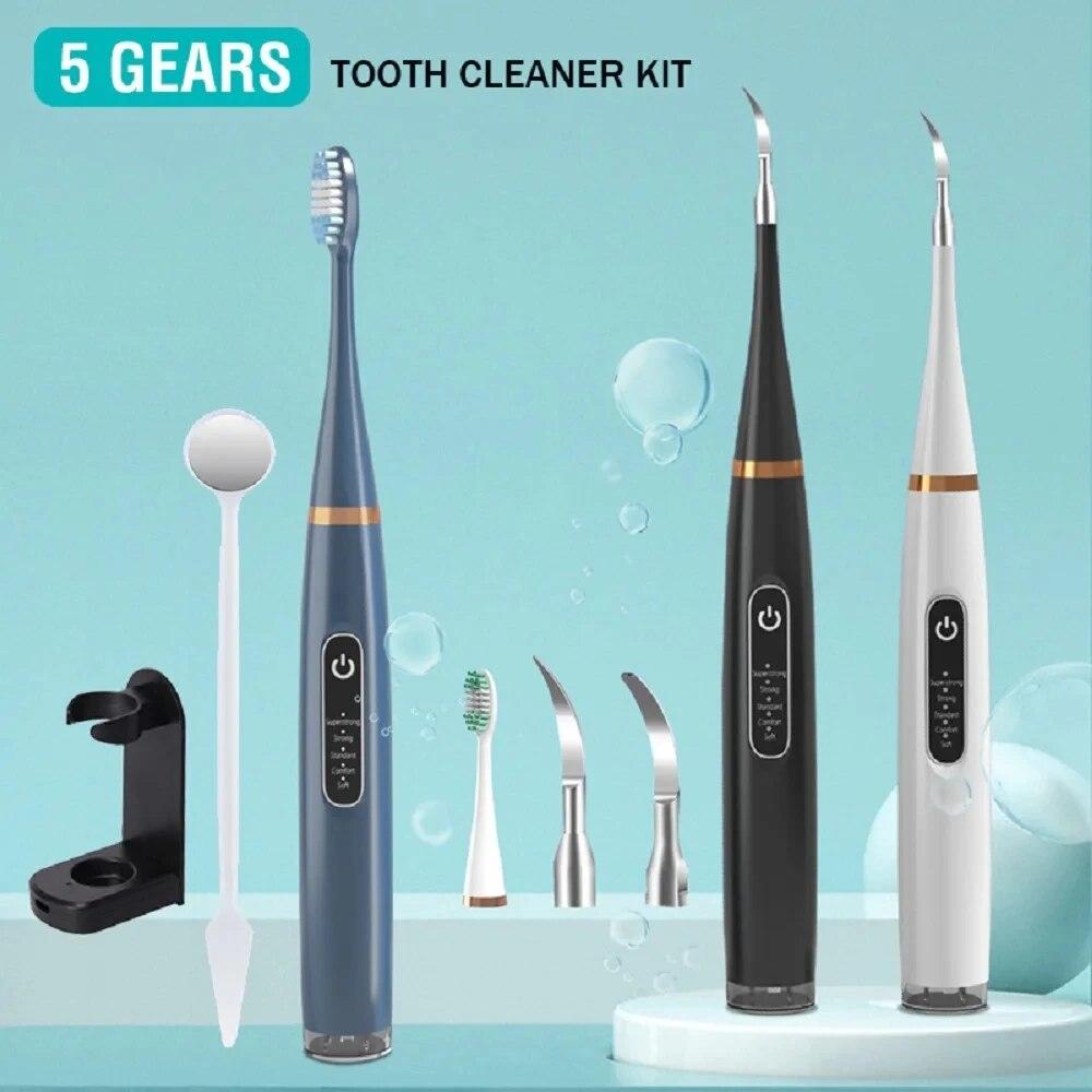 Electric Toothbrush with Sonic Cleaning 3-in-1 for Removing Tartar Whitening Teeth Oral Care USB Charging Replacing Brush Head