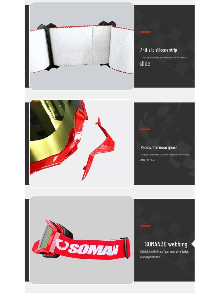 SOMAN SM20 Unisex Motorcycle & Rally Off-Road Goggles