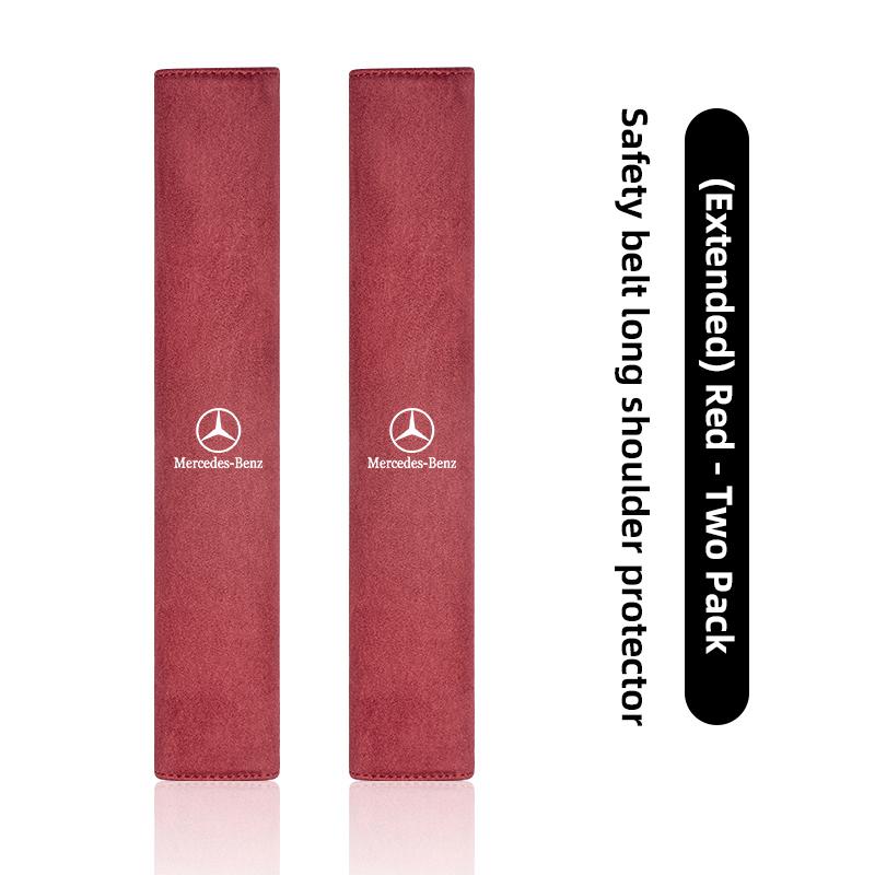 2Pcs Luxury Suede Fur Seat Belt Shoulder Cushion For Mercedes Benz AMG W204 W205 W203 W211 W212 W213 W201 W210 W168 W169 GLE GLC CA1