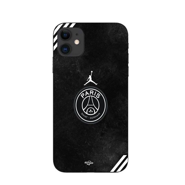Чехол Maniacase для iPhone 12 psg jordan логотип черный