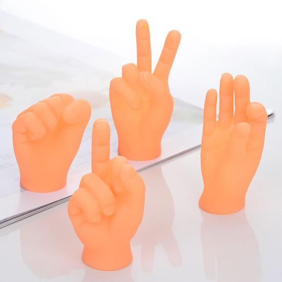 Yousheng 4/6 Pack Finger Puppets Сгибаемые милые мини-руки-марионетки Реалистичный внешний вид Устойчивые к разрывам Безопасные забавные жесты Маленькие ручки-игрушки для домашних животных