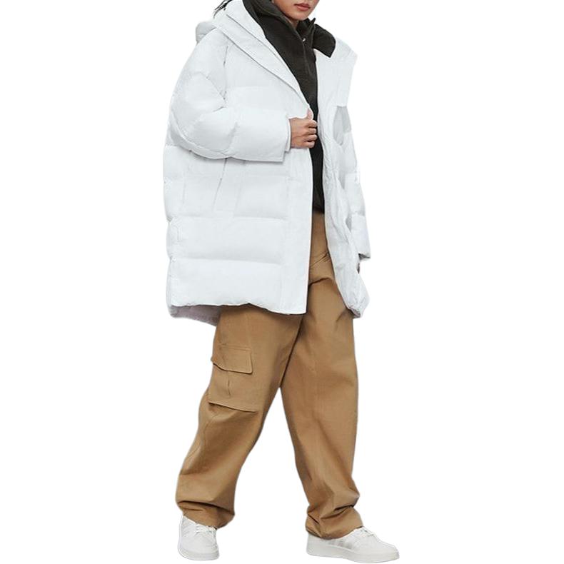 Adidas Длинная спортивная повседневная куртка с капюшоном с буквенным принтом Женская куртка белого цвета IV7557