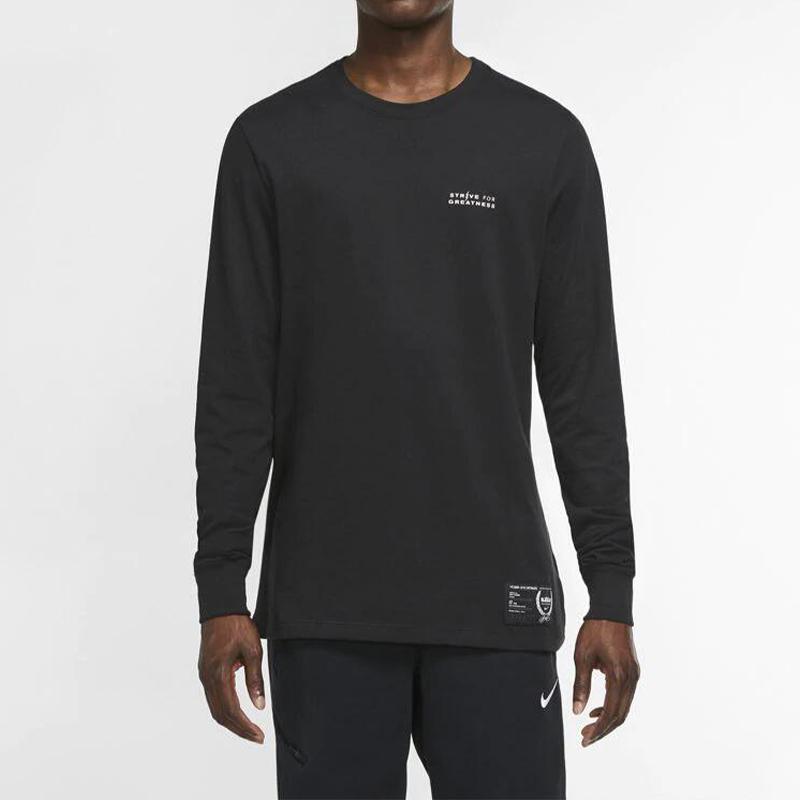 Nike Lebron Dri-Fit с круглым вырезом, баскетбольная футболка с длинным рукавом, мужские топы, черные CV2080-010