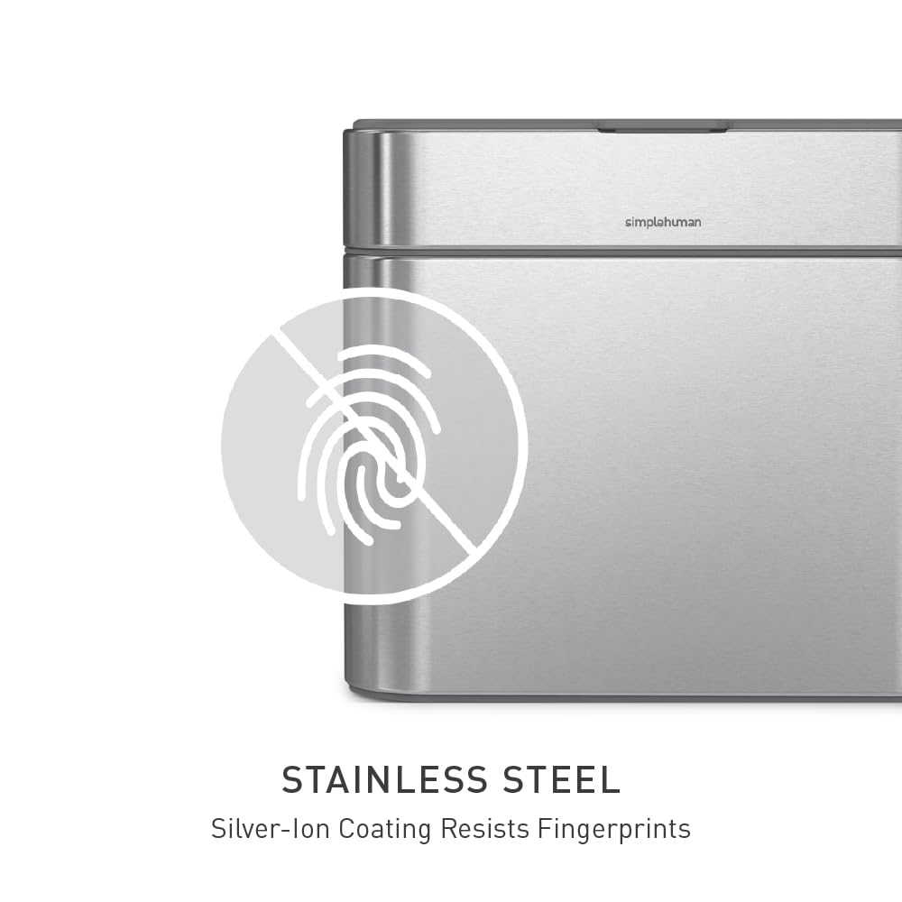 Контейнер для компоста Simplehuman, 4 литра (4L) объем, с крышкой, мусорное ведро из нержавеющей стали (simplehuman CW1645)