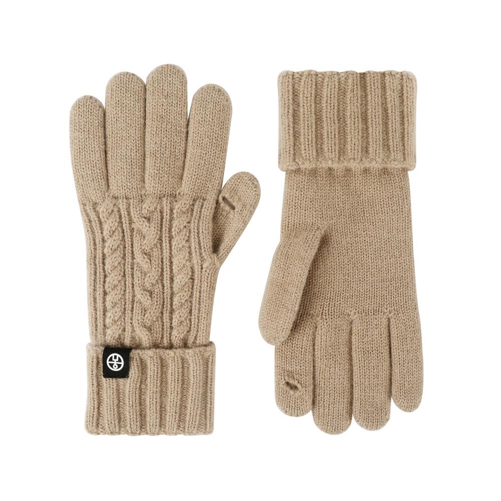 Knitted gloves winter outdoor riding gloves cold-proof wool blended European and American thickened extended warm gloves