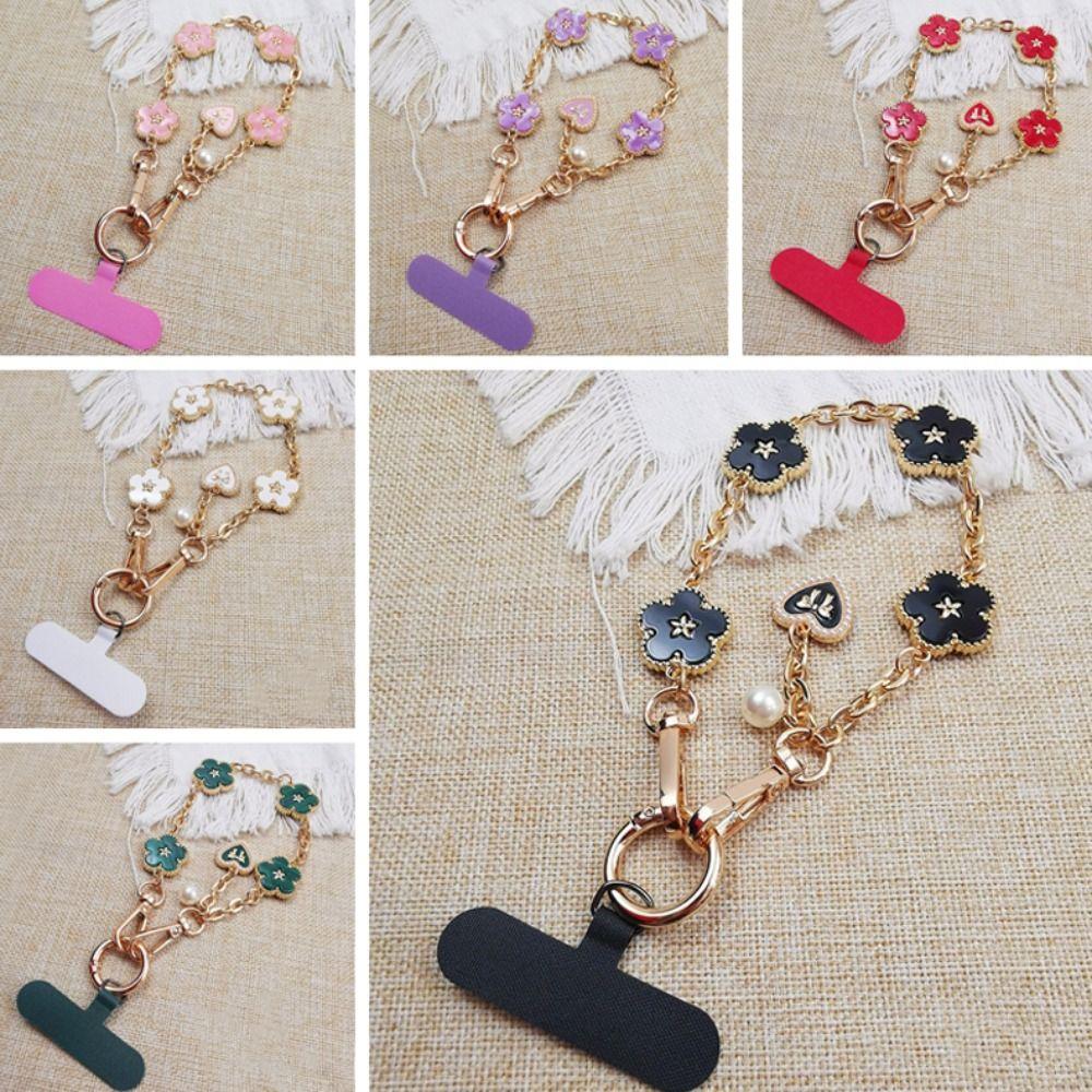 Flower Mobile Phone Strap Metal Chain Mobile Phone Lanyard Cell Phone Chain Women/Lady/Girl