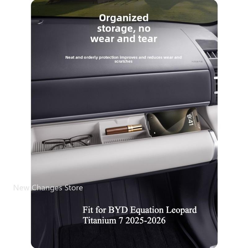 Для BYD Ti 7 2025-2026 ящик для хранения в рулевой колонке И силиконовая накладка для пассажира Салонные аксессуары