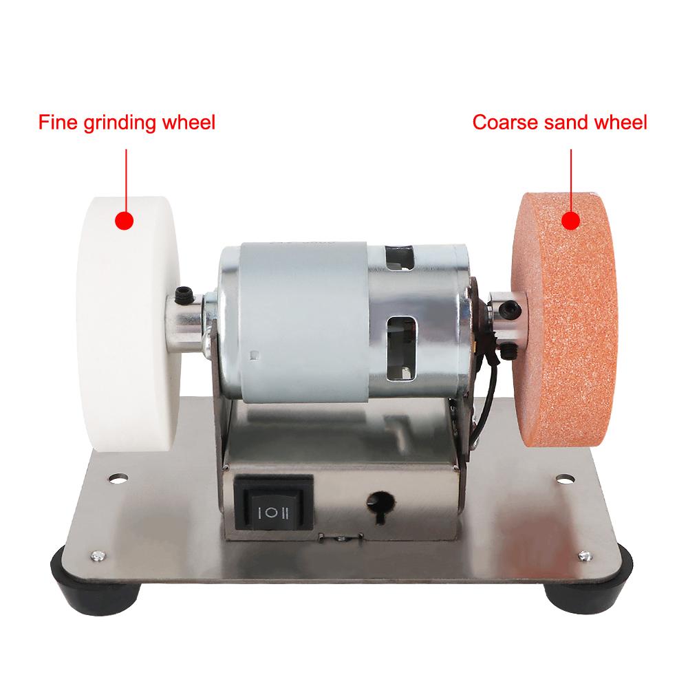 Двигатель шлифовального станка Двойной шлифовальный станок Artifact Table Мини электрический шлифовальный круг Grindig Stone Micro грубая и тонкая полировка