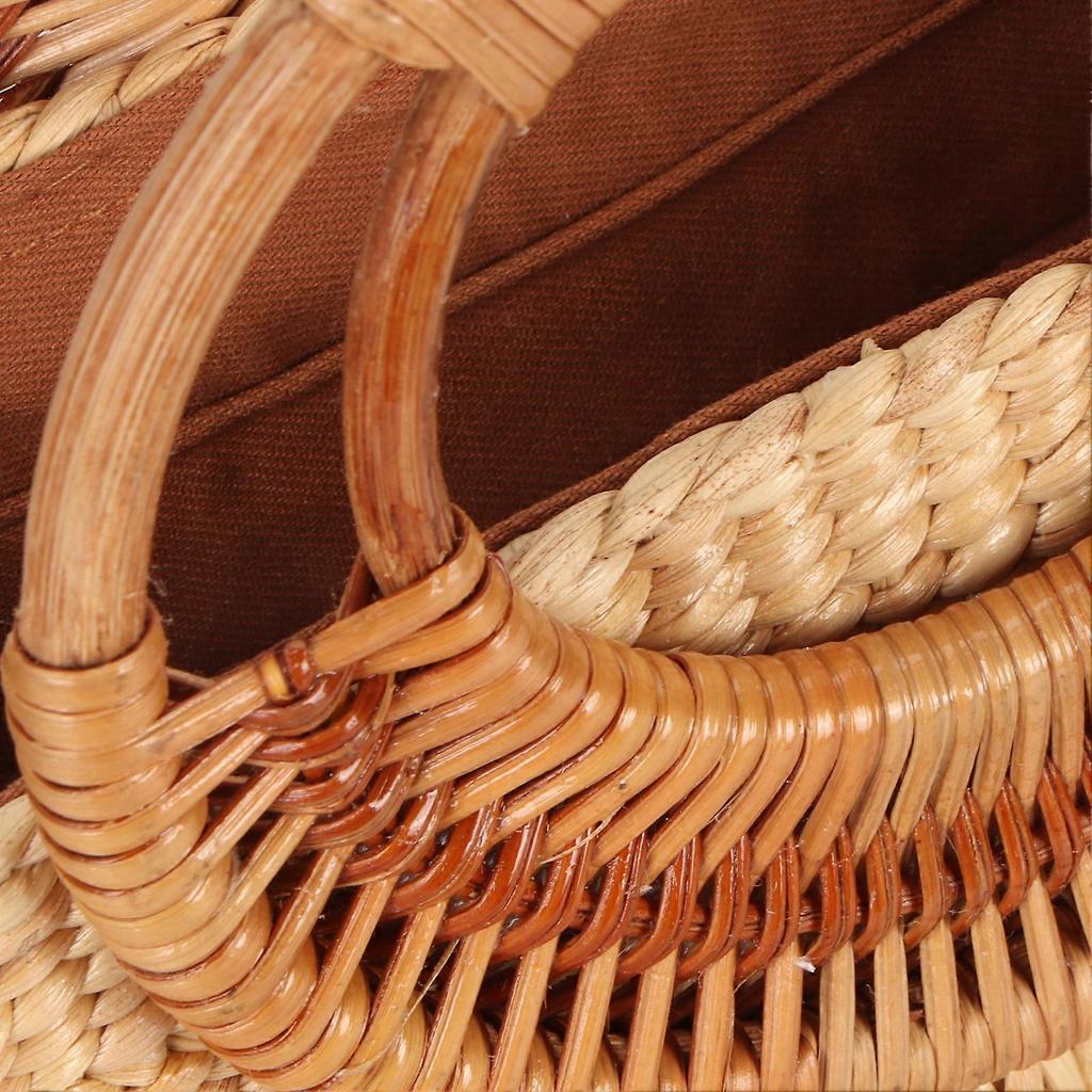 Sac en rotin pour femme, style rétro, petit sac à bandoulière en paille tissée à la main en demi-cercle, pochette pour la plage et les voyages