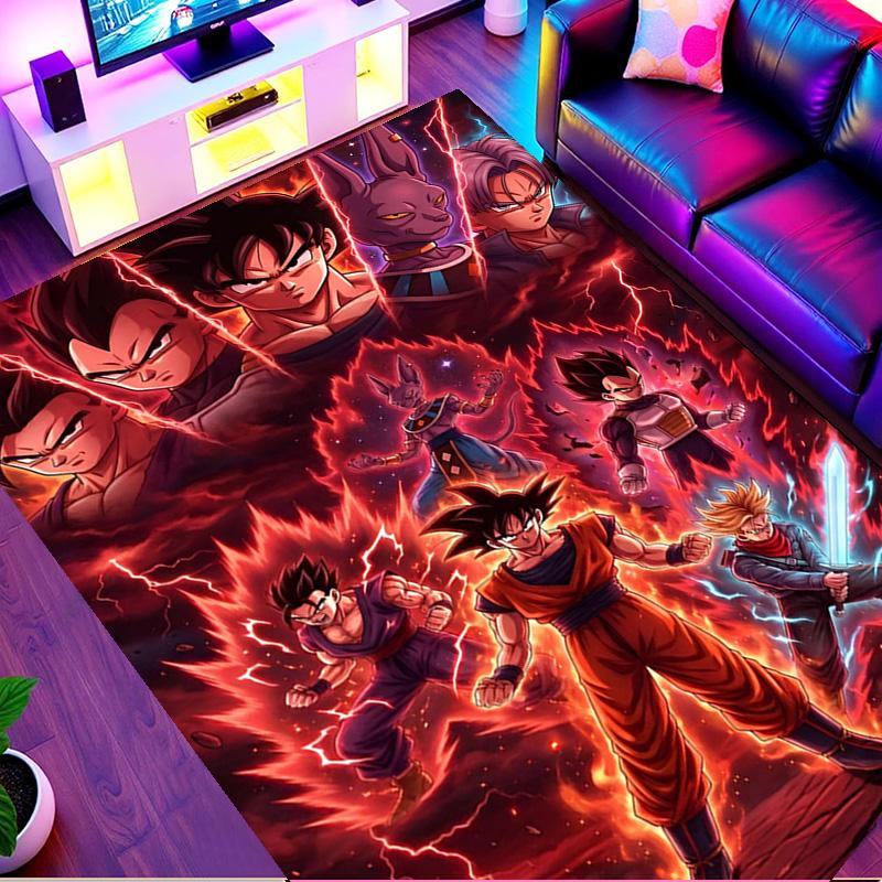 Dragon Ball Print Rug, Washable Floor Carpet, For Entryway Dorm Laundry Room Office Study, Home Decor Birthday Christmas Gift