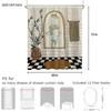 Funny Retro Frog Printed Shower Curtain Cute Vintage Animal Plant For Bathroom Decor