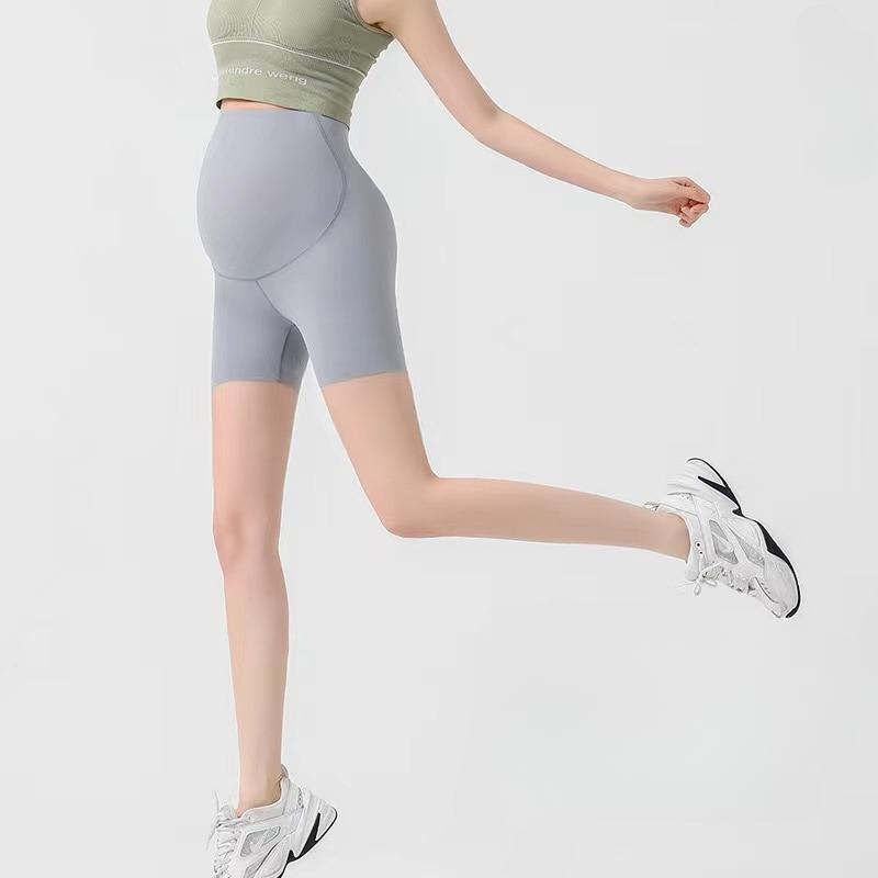 Шорты для беременных женщин, бесшовные леггинсы из трех частей с акульей кожей, летние тонкие антибликовые леггинсы для йоги