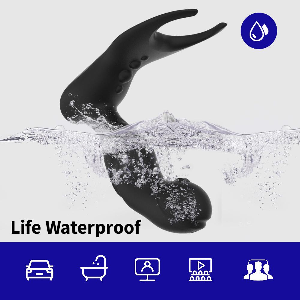 Male Prostate Massage Vibrator Rotation Beads Anal Plug Vibrator Silicone Delay Ejaculation Male Masturbator Sex Toys for Men