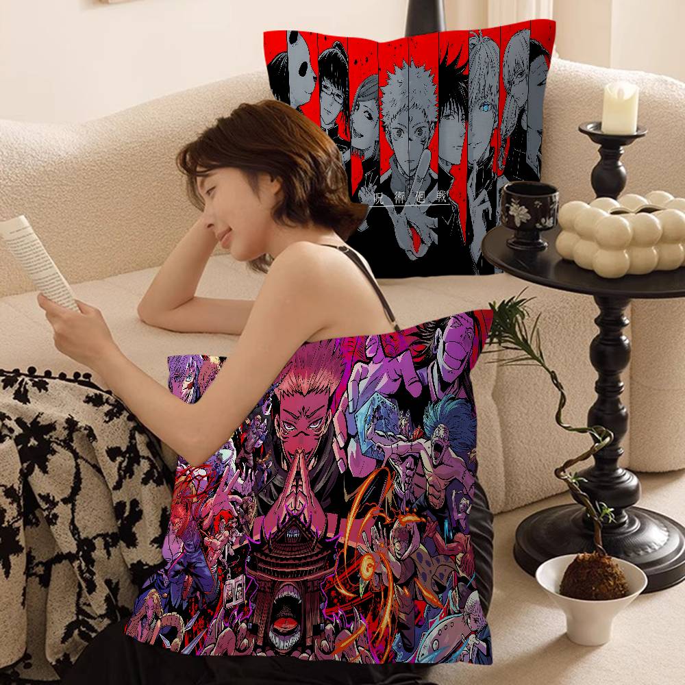 Anime J-Jujutsu K-Kaisen Pillow Gift Home Office Decoration Pillow Bedroom Sofa Car Cushion Coverpillow Case