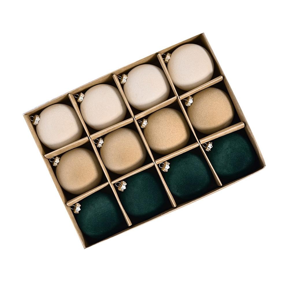 12 шт. 6 см елочные шары подвески флокированные елочные подвесные шары рождественские украшения