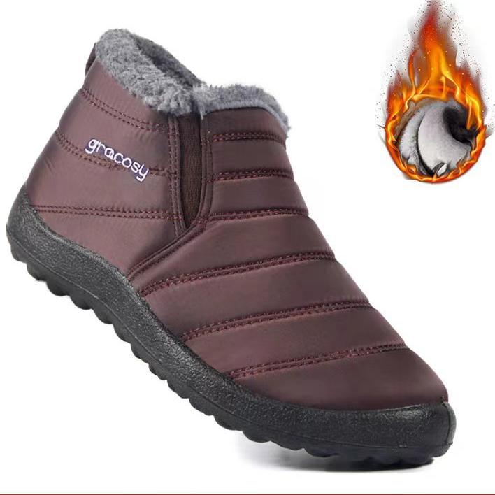 Водонепроницаемые хлопковые ботинки размера 35–45. Мужские и женские зимние ботинки большого размера с низким берцем. Нескользящая хлопковая обувь.