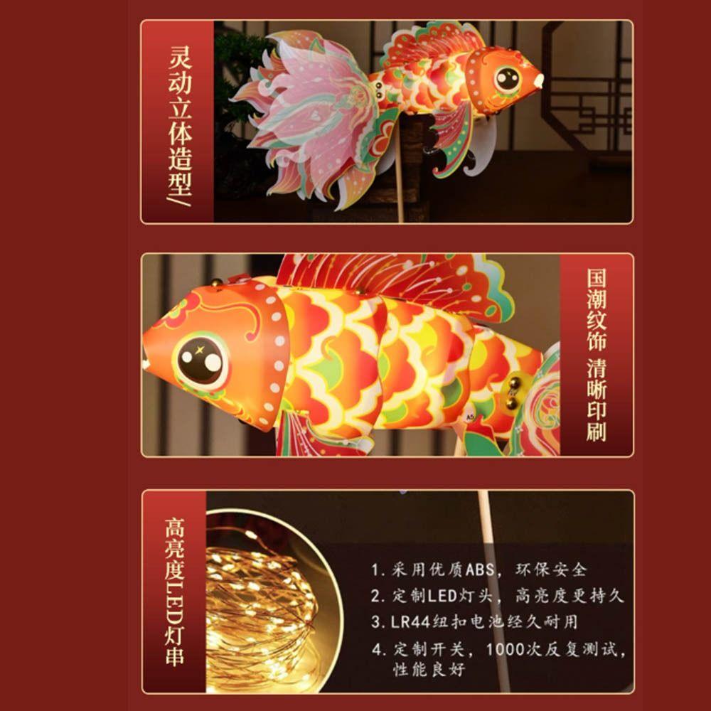 Handmade Diy Mid-Autumn Festival Lantern Blessings Luminous Fish Lantern Good Luck Chinese Traditional