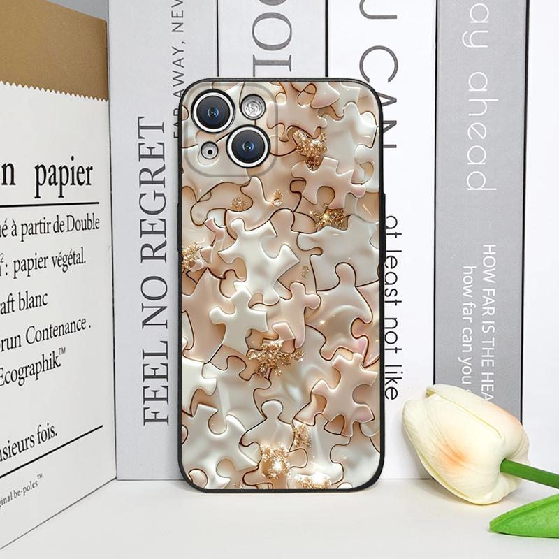Стильный художественный чехол-пазл для iPhone 17 16 12 11 14 Plus 13 15 Pro Max Mini X XS Max XR Ударопрочные мягкие чехлы