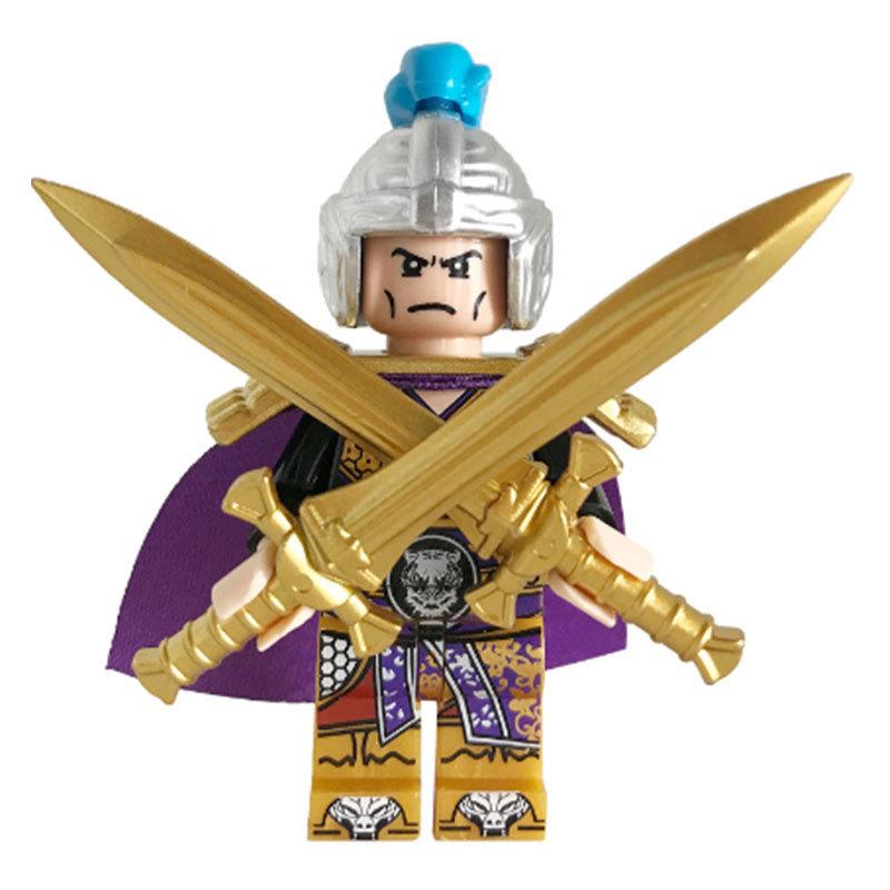 Three Kingdoms Five Tiger Generals Minifigure Set, Small Building Blocks Toy, Third-Party Licensed Figures with Mounts and Weapons