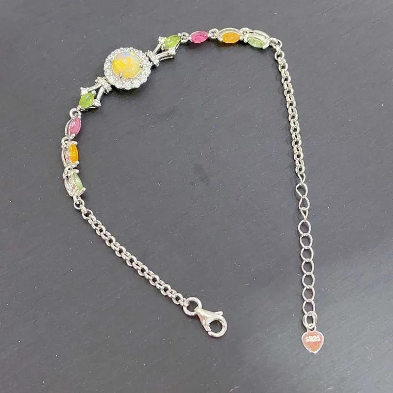 Sace Gems 925 стерлингового серебра 6 мм натуральный опал драгоценный камень браслеты для женщин помолвка коктейль вечеринка изящные ювелирные изделия