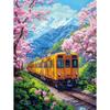 5d DIY Алмазная картина, вышивка крестом, трамвай, персиковый цвет, пейзаж, алмазная вышивка, мозаика, полный круглый дрель, домашний декор