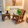 2PCs/set Cute Rocking Chair Frog Models Mini Small Chair Ornaments  Photo Props