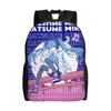 Рюкзаки Hatsune Anime Miku для мужчин и женщин, студенческие, в колледж, школу, вмещает 15-дюймовый ноутбук, сумки виртуальной певицы