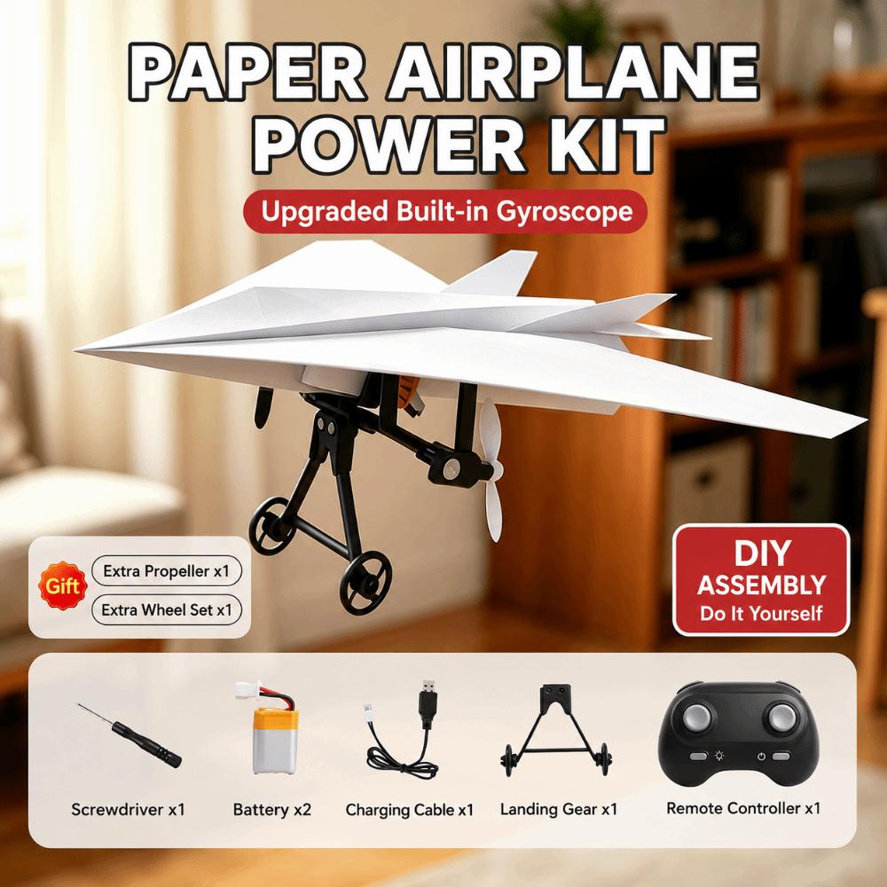 DIY Assembly Paper Airplane Kit Electric Powered Electric Aircraft Model Remote Control Plane Gift