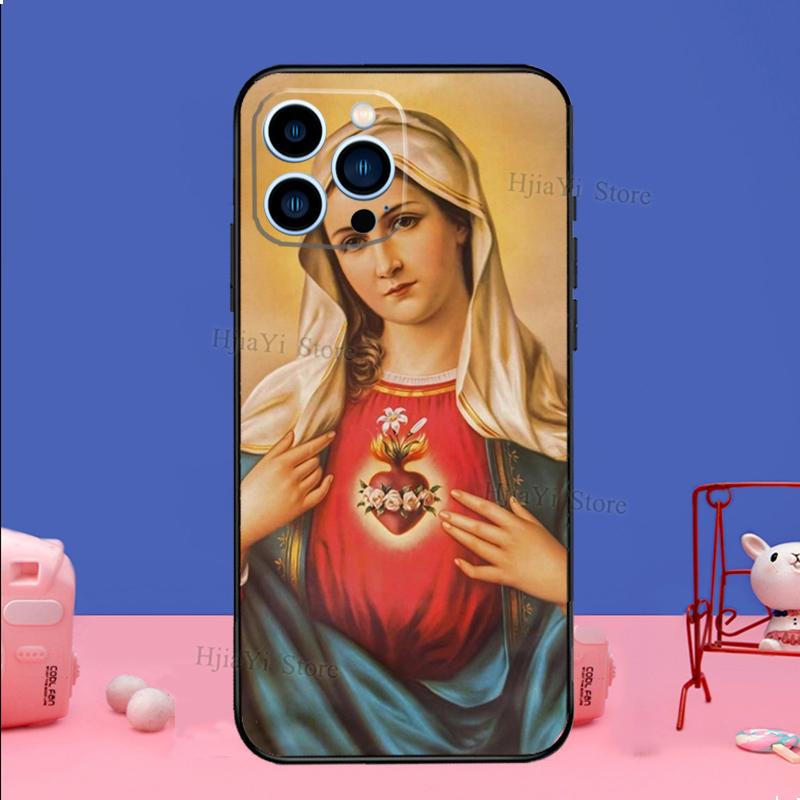 Virgin Mary of Hope Catholic Religious Art Case For iPhone 16 15 13 12 11 14 Pro Max Plus XR XS Max X 12 13 Mini Cover Shell