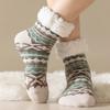Mid Tube Floor Socks Plush Fleece Sock Winter Retro Sleeping Socks  Men Women