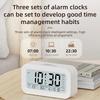 Работающий от батареек ЖК-будильник с температурой, датой, неделей 3, будильники с подсветкой, функцией повтора сигнала, функцией ночного видения, цифровые часы 12/24 ч.