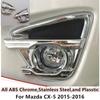 Для CX-5 CX5 2015 2016 кузова автомобиля передняя противотуманная фара детекторная рамка палочка для стайлинга ABS хромированная крышка отделка палочек детали 2 шт.