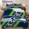 Постельное белье с узором Seattle Seahawks Комплект одеял Покрывало Наволочка Домашний Декор Подарок на День Рождения (1 пододеяльник + 2 наволочки, без наполнителя)