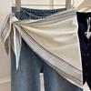 New Multi-functional Polka Dot Triangle Scarf Matching Pants Silk Satin Waist Belt Decorative Headscarf