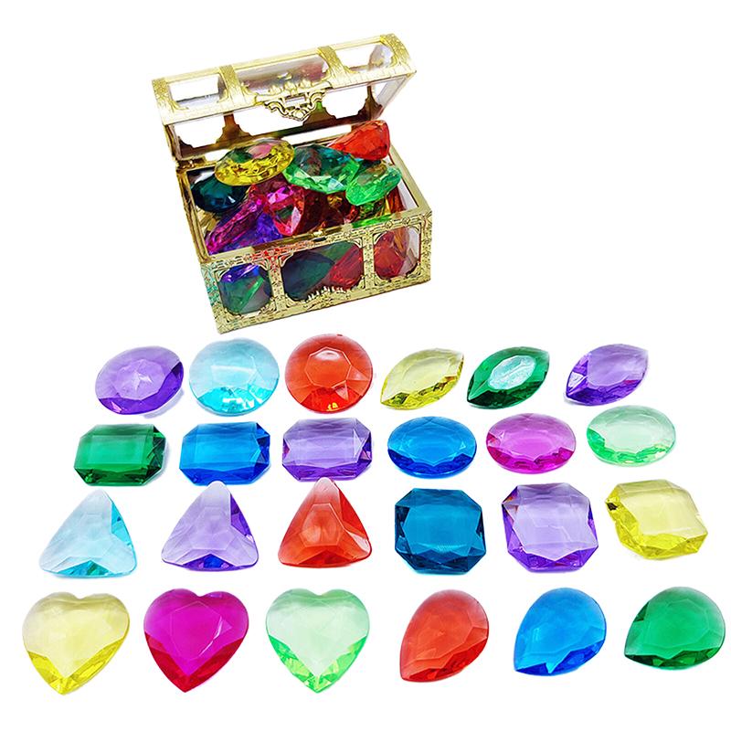 1 Box Party Confetti Wedding Christmas Plastic For Kids Toy Crystal Gems Diamond Jewels Treasure Chest Pirate Filler Props