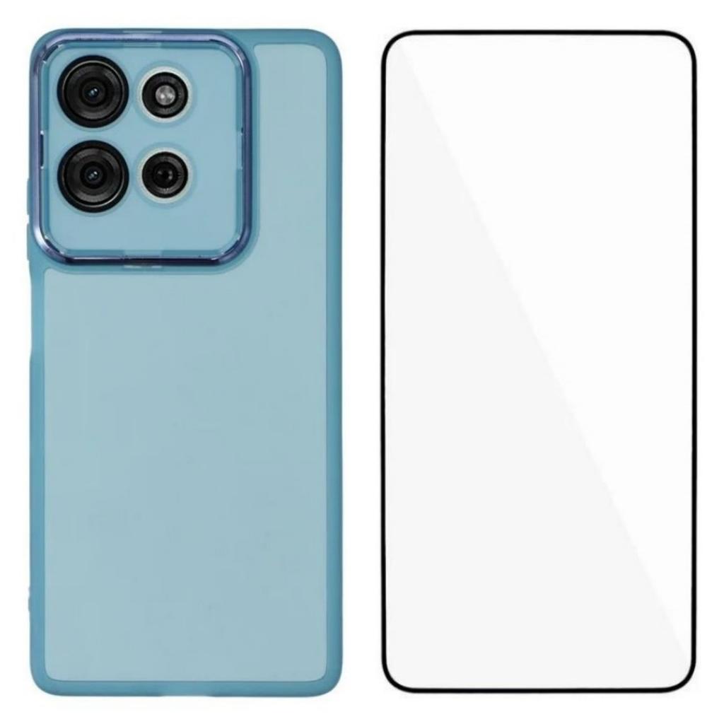 For Motorola Moto G75 5G TPU Case WANLONFENG DKSM Series Electroplated Frame Back Cover with Tempered Glass