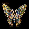 Бабочка Кристалл Камень Красочная Металлическая Нагрудная Брошь Булавка Модные Ювелирные Изделия Женский Подарок