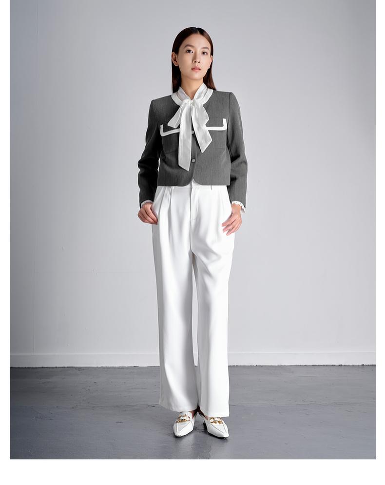 Velwin Autumn New Small Fragrant Style Contrasting Elegant Commuting Classic Coat