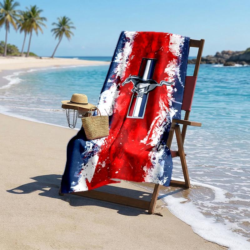 Mustang Fashion Beach Towel: Ideal for Summer Adventures Soft, absorbent and quick drying suitable for swimming and bathing