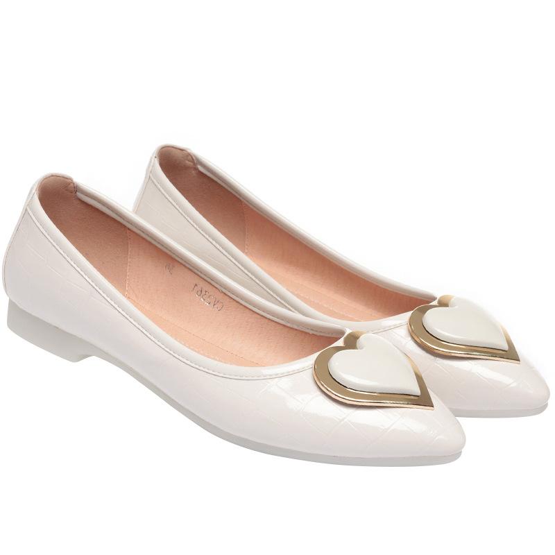 Мода Низкий каблук Элегантный острый нос Офис Милые плоские туфли на плоской подошве Женская обувь Обувь для отдыха Простые для беременных Мягкая кожа Мелкая повседневная